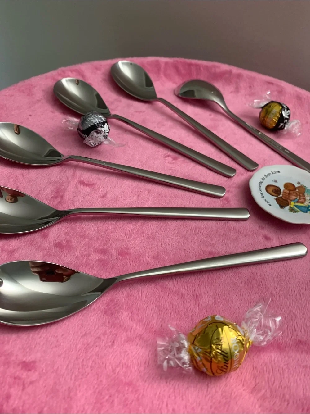 Oneida's SANT ANDREA Quantum pattern S/6 Large Spoons 18/10 SS NWOT